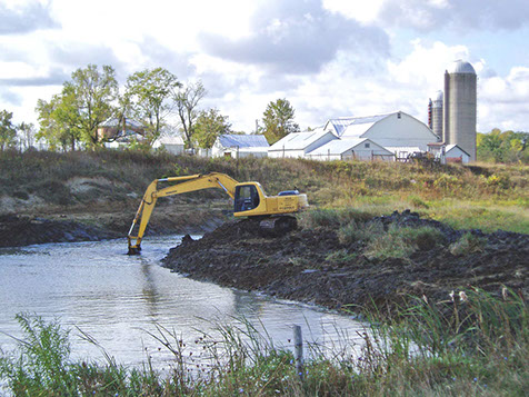 cost of dredging a detention pond?